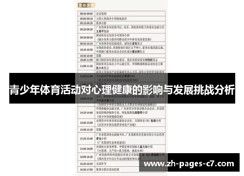 青少年体育活动对心理健康的影响与发展挑战分析
